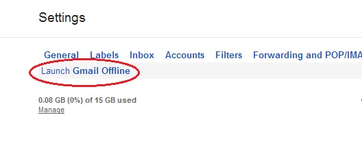 Select Install Gmail Offline